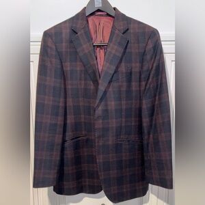 Charles Tyrwhitt Navy and Red Plaid Blazer